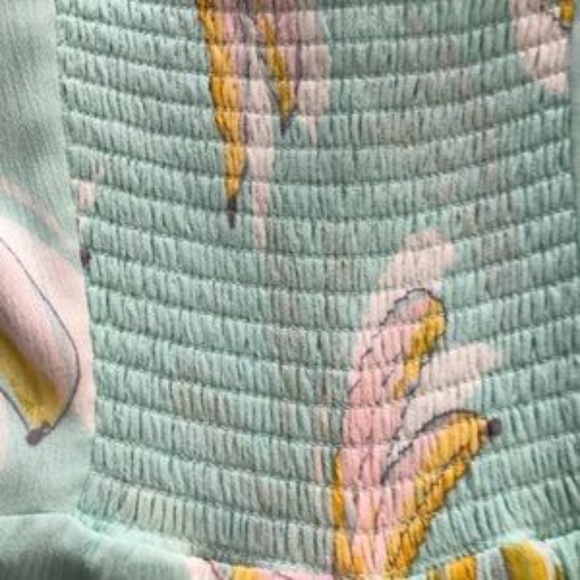 LC LAUREN CONRAD Romper Green Oahu Sunrise Banana Beach Cruise Size Medium - Picture 6 of 7